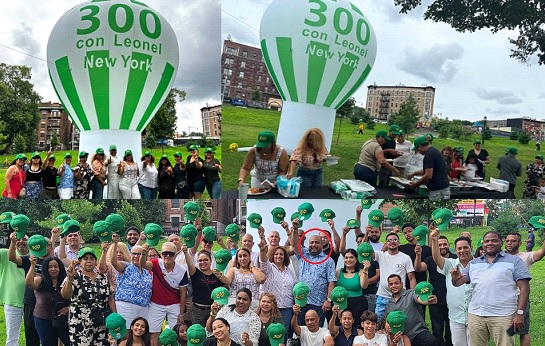 300 con Leonel deslumbra con globo en parque de El Bronx; llaman a dominicanos a sacar su nueva cédula