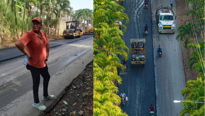Alcalde Melo deja iniciado asfaltado de calles y barrios de Río San Juan; también trabaja en recuperación instalaciones deportivas