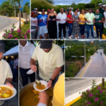 Acompañado de un suculento sancocho, Alcaldía de Cabrera inaugura aceras, contenes y embellecimiento urbano en El Saltadero