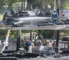 Fallecen dos personas al explotar un camión cisterna cargado de combustibles en la avenida George Washington
