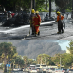 Fallecen dos personas al explotar un camión cargado de combustibles en la avenida George Washington