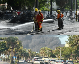 Fallecen dos personas al explotar un camión cisterna cargado de combustibles en la avenida George Washington