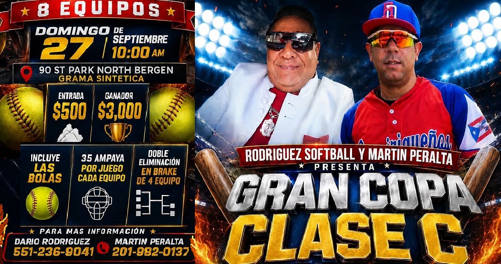 Caba Rodríguez & Don Martín Peralta harán Copa Softbol Clase ¨C¨ en North Bergen, New Jersey