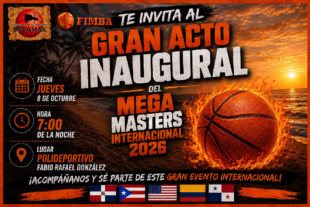 Inicia este jueves 8 de octubre en Puerto Plata el Mega Masters Internacional 2026 de baloncesto