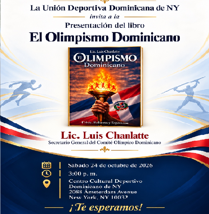 Presentarán este sábado en NY el libro El Olimpismo Dominicano, de Luis Chanlatte; será en el Centro Deportivo Dominicano
